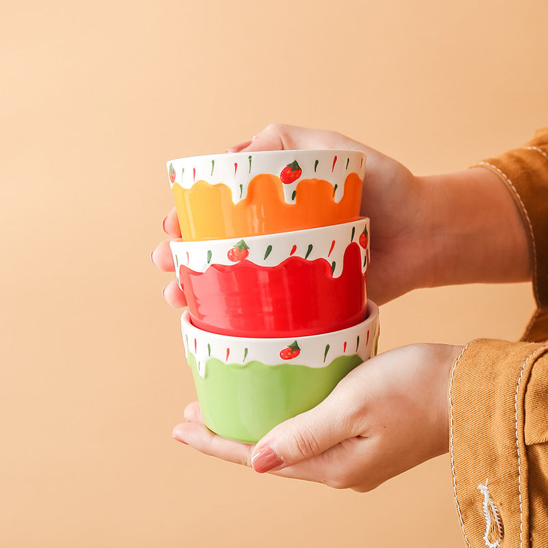 Cute Strawberry Cake Baking Bowl Baking Home