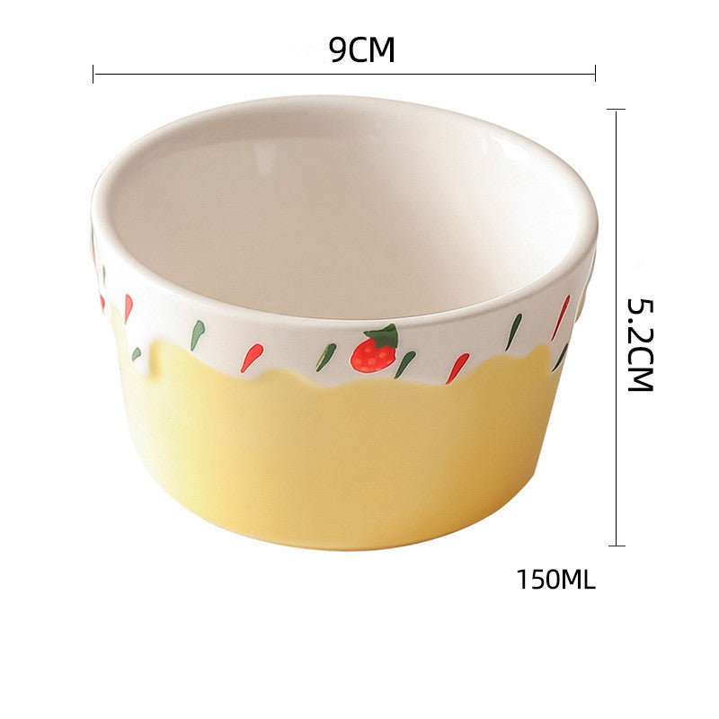 Cute Strawberry Cake Baking Bowl Baking Home