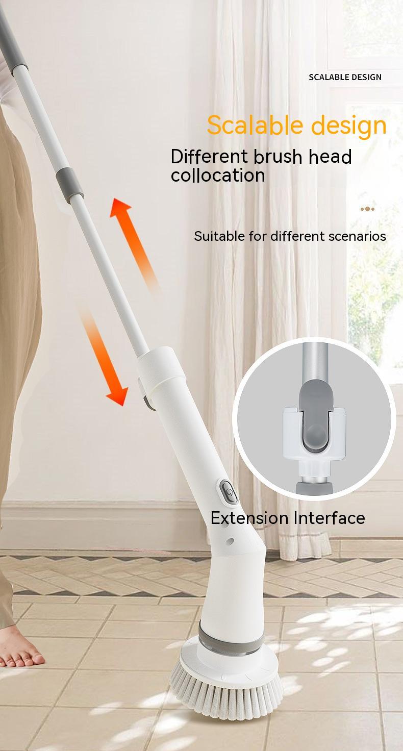 Electric Scrubber Cleaning Wall Long Handle Elbow Telescopic Multifunction Cleaning Brush